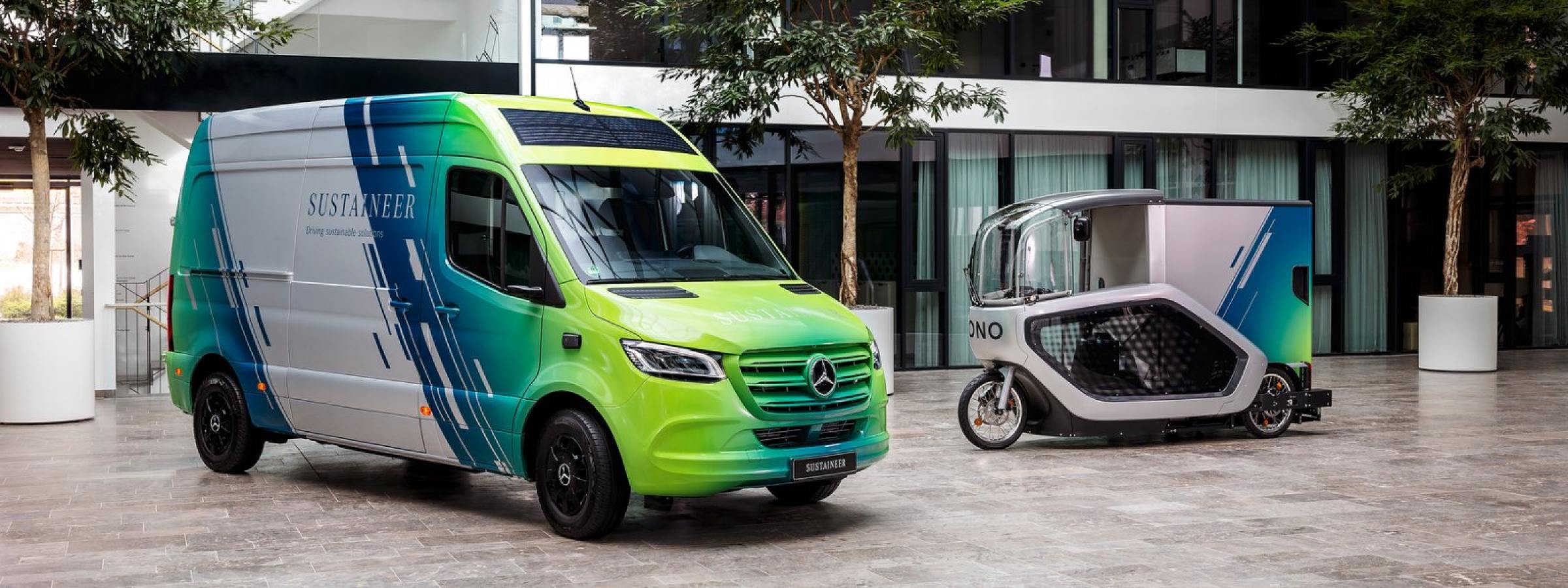 Weiterentwicklung des Mercedes-Benz SUSTAINEER und Lastenrad-Kooperation mit ONOMOTION