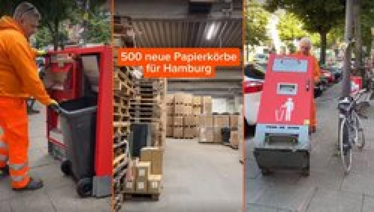 500 neue Papierkörbe in der Stadt