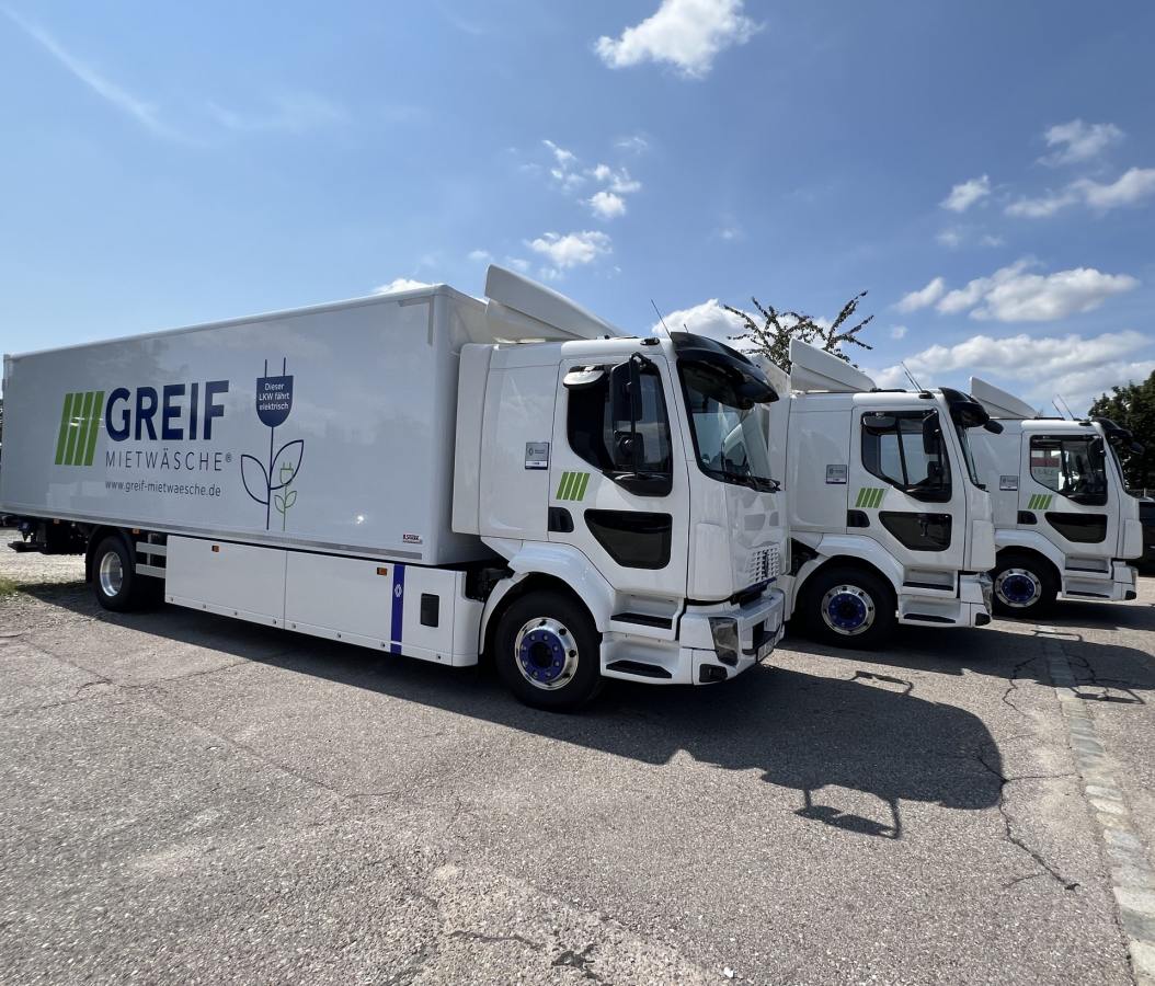 GREIF Mietwäsche rüstet auf: Drei neue Renault Trucks E-Tech D